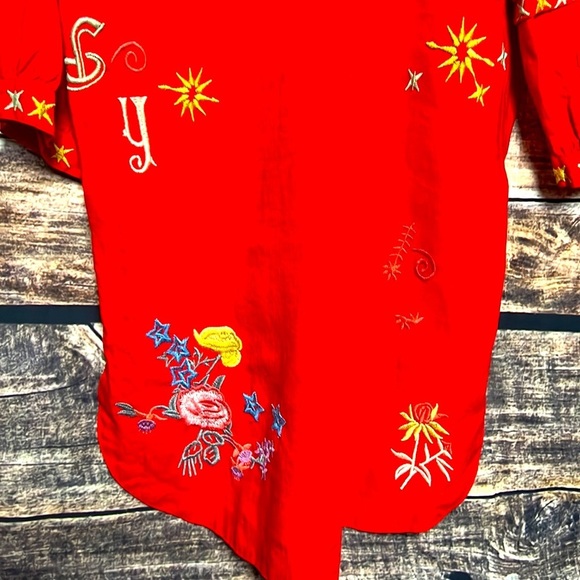 Johnny Was Size XS red color with multiple design - Picture 6 of 9